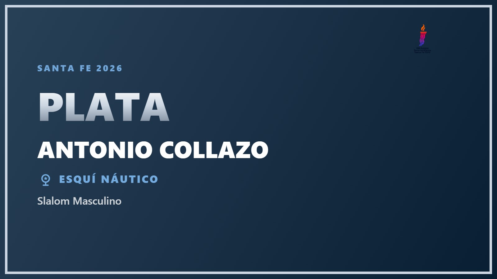 Antonio Collazo, medalla de plata en Slalom Masculino en Santa Fe 2026