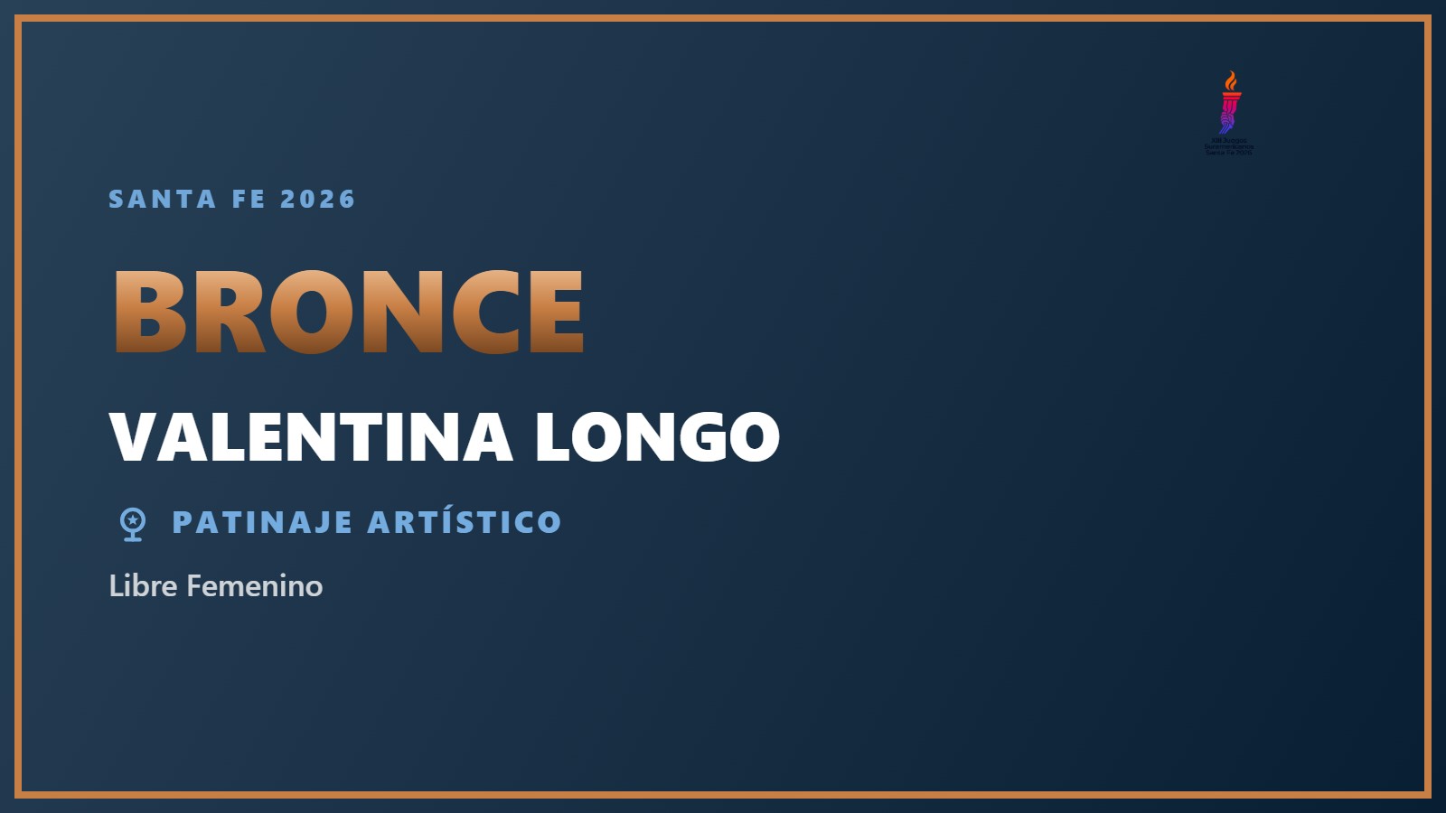 Valentina Longo, medalla de bronce en Libre Femenino en Santa Fe 2026