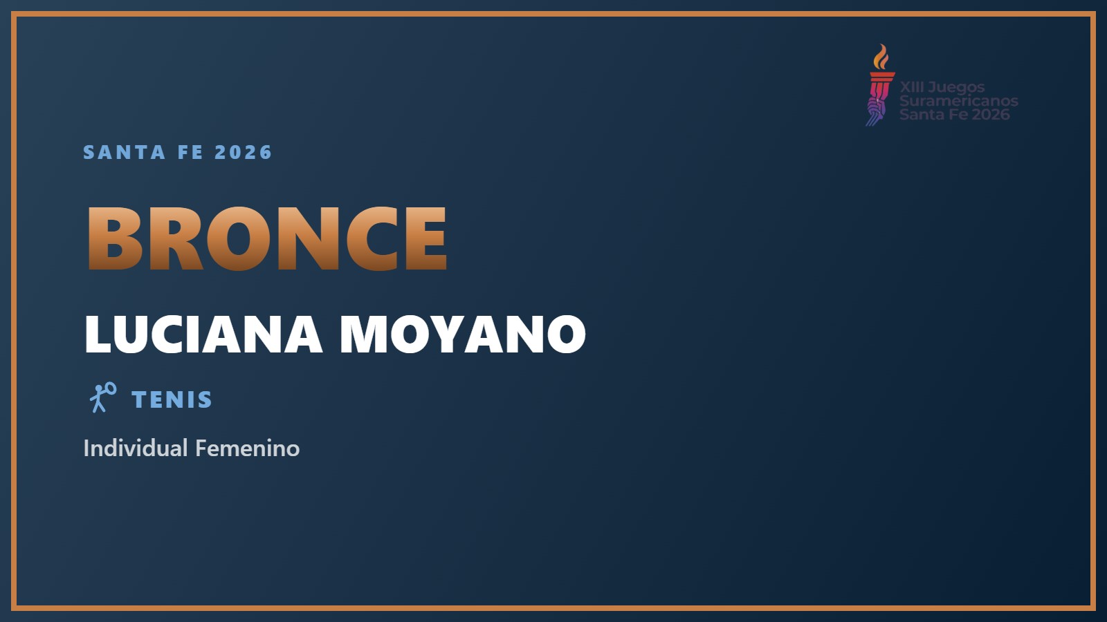 Luciana Moyano, medalla de bronce en Individual Femenino en Santa Fe 2026