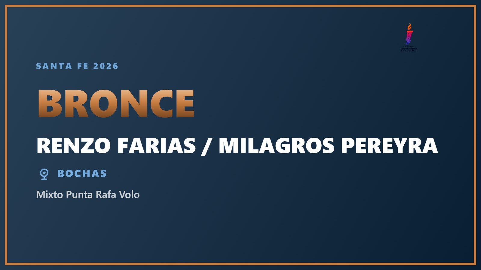 Bronce para el equipo argentino de bochas (Mixto Punta Rafa Volo) en Santa Fe 2026