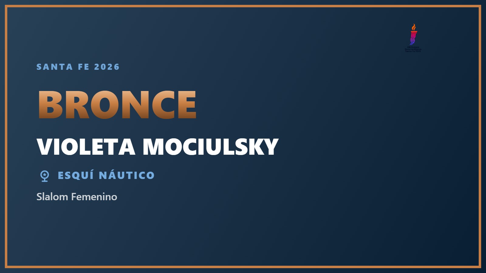 Violeta Mociulsky, medalla de bronce en Slalom Femenino en Santa Fe 2026