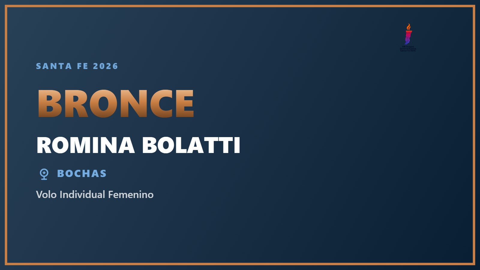Romina Bolatti, medalla de bronce en Volo Individual Femenino en Santa Fe 2026
