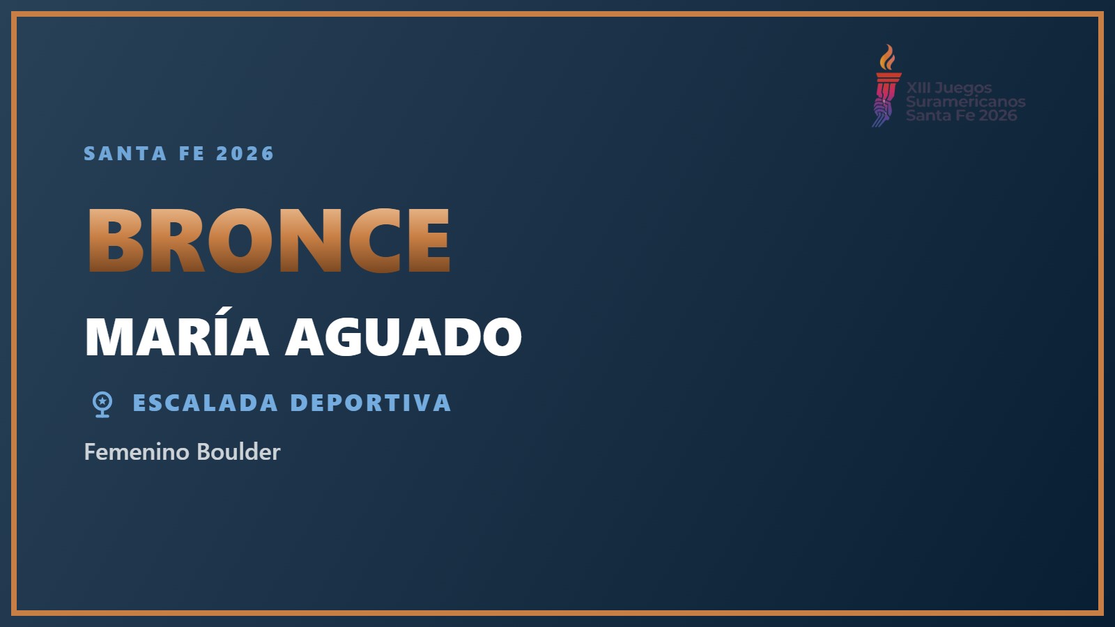 María Aguado, medalla de bronce en Femenino Boulder en Santa Fe 2026