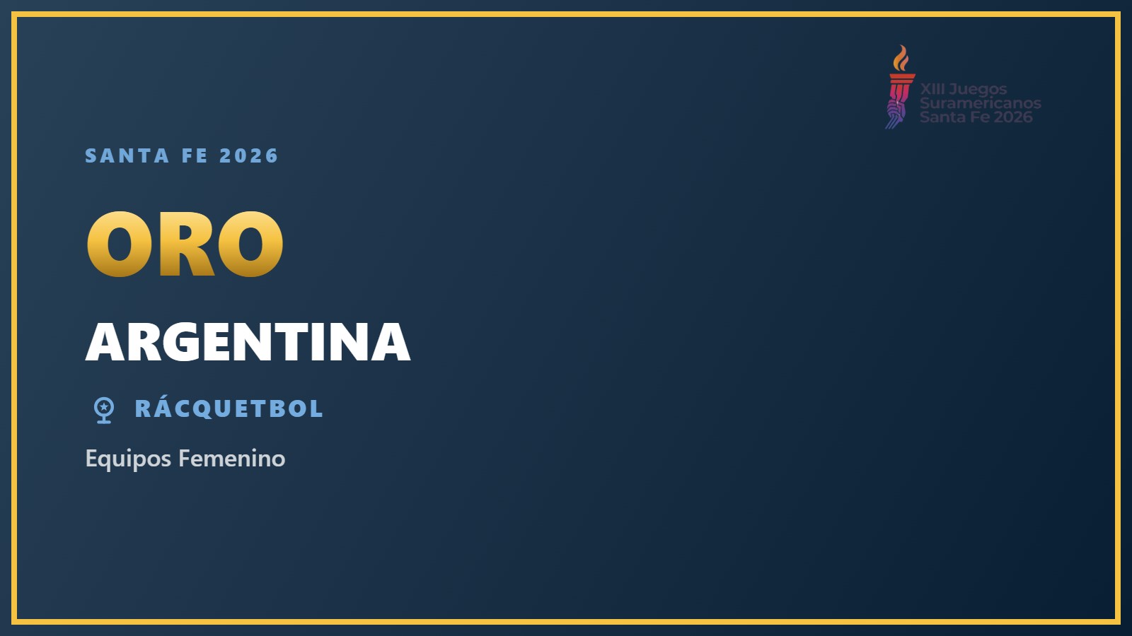 Argentina, medalla de oro en Equipos Femenino en Santa Fe 2026