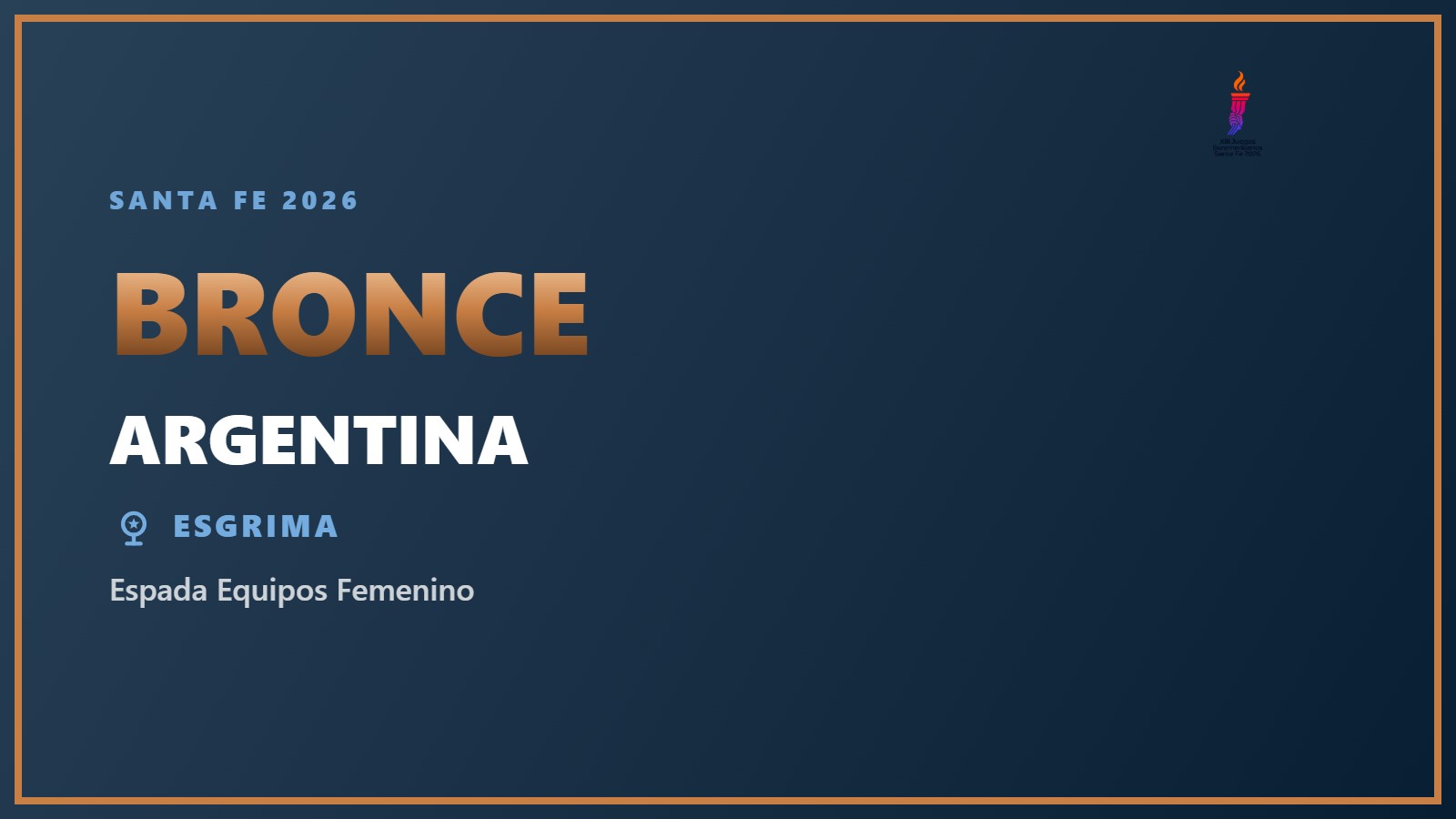 Argentina, medalla de bronce en Espada Equipos Femenino en Santa Fe 2026